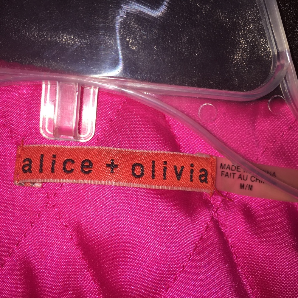 Incredible Alice + Olivia black leather jacket M - Picture 4 of 6